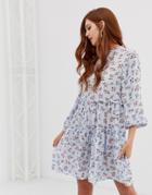 Stradivarius Str Ditsy Print Smock Dress-multi