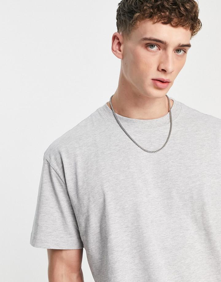 Weekday Oversized T-shirt In Gray Melange