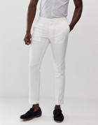 Burton Menswear Skinny Fit Linen Suit Pants In Ecru-cream