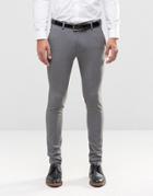 Asos Super Skinny Fit Suit Pants In Gray - Gray