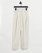 & Other Stories Turn Up Pants In Beige-neutral