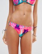 South Beach Tye Dye Contrast Bikini Bottoms - Multi