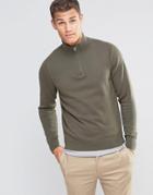 Tommy Hilfiger Sweater With 1/2 Zip In Green - Green