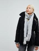 Boardmans Cable Knitted Scarf - Gray