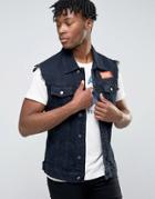 Dirty Denim Black Viper Sleeveless Denim Jacket - Black