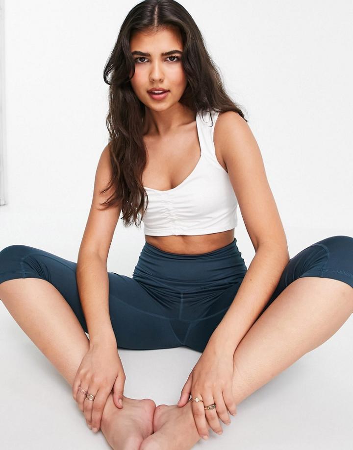 Free People Movement Pleats And Thank You Cami Top With Ruched Front Set-white