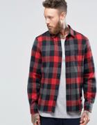 Penfield Valetview Buffalo Plaid Shirt Button Brushed Cotton - Red