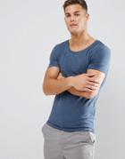 Asos Extreme Muscle Fit Scoop Neck T-shirt In Blue - Blue