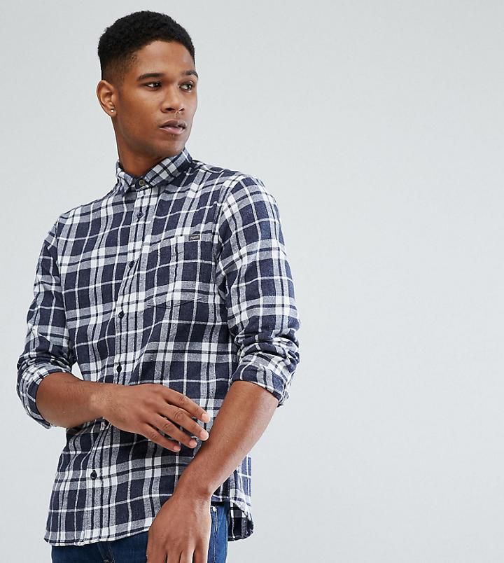 Jack & Jones Originals Shirt In Regular Fit Brushed Check - Navy