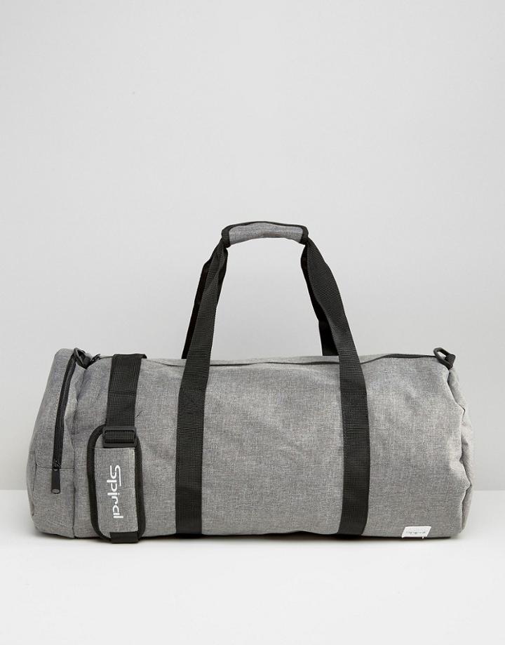 Spiral Crosshatch Barrel Bag In Gray - Gray