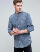 Jack & Jones Originals Shirt In Slim Fit Acid Wash Denim - Blue