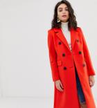 River Island Tailored Coat In Red - Red