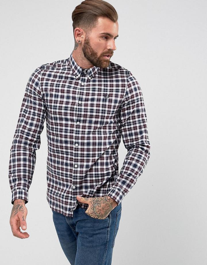 Fred Perry Reverse Plaid Check Shirt In White - White