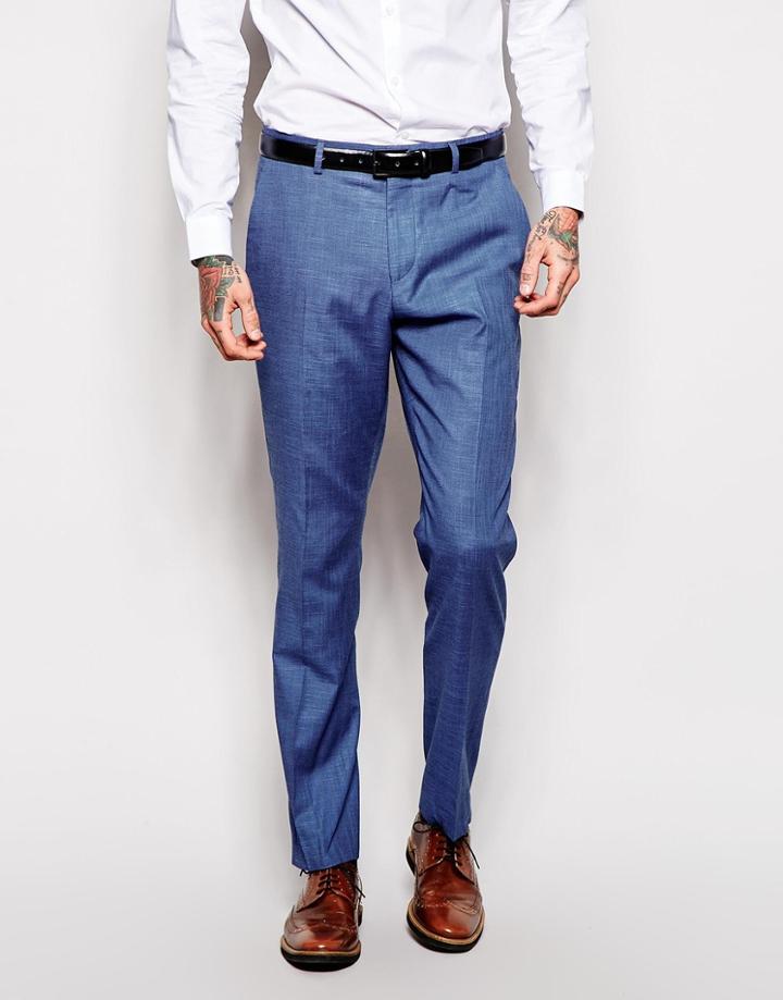 Asos Skinny Fit Suit Pants In Blue - Blue