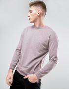 Jack & Jones Originals Sweatshirt With Zip Seam In Drop Shoulder - Pin