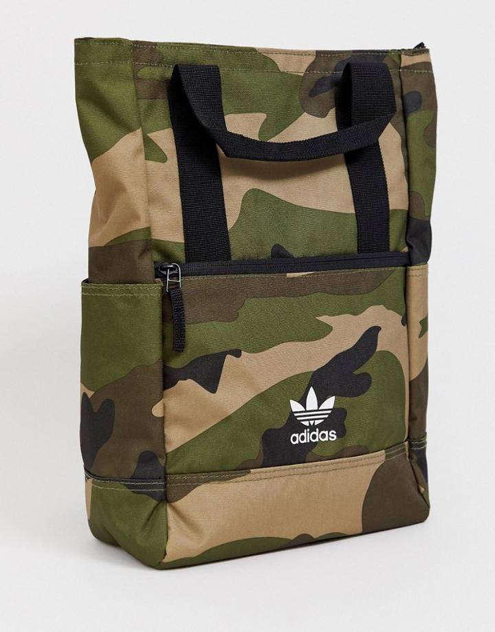 Adidas Originals Backpack Tote In Camo - Green
