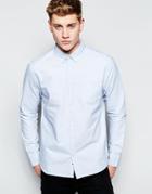 Bellfield Oxford Shirt With Button Down Collar - Blue