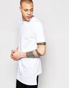 Asos Super Longline T-shirt With Reversed Step Hem - White