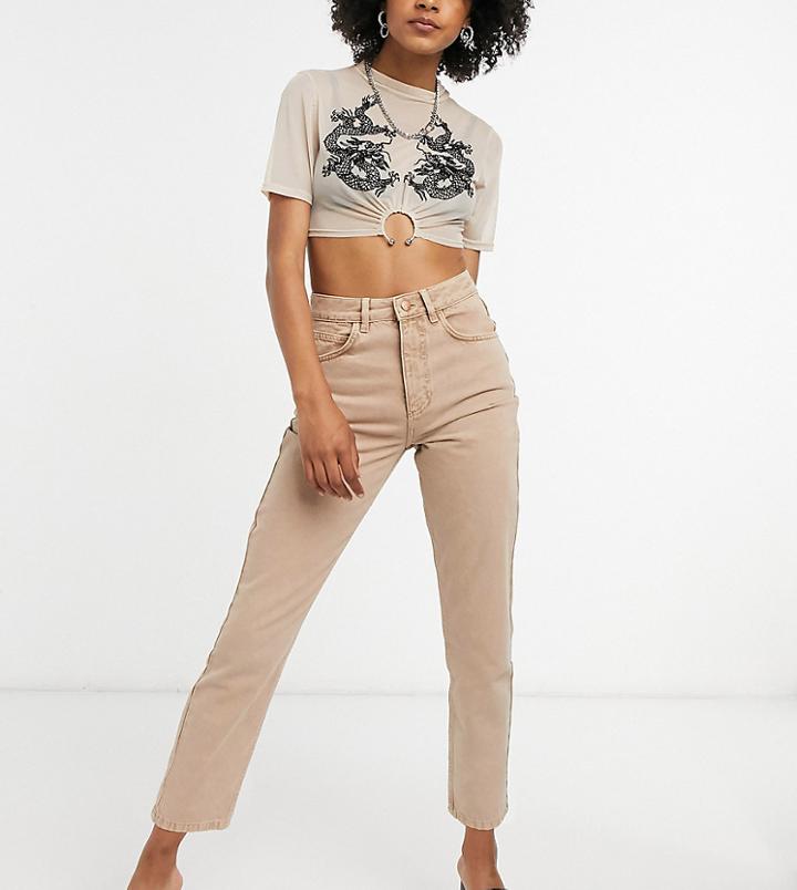 Reclaimed Vintage Inspired The 91' Mom Jean In Sand-neutral