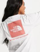 The North Face Red Box Boyfriend T-shirt In White