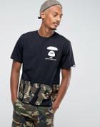Aape By A Bathing Ape T-shirt With Camo Logo Print - Black