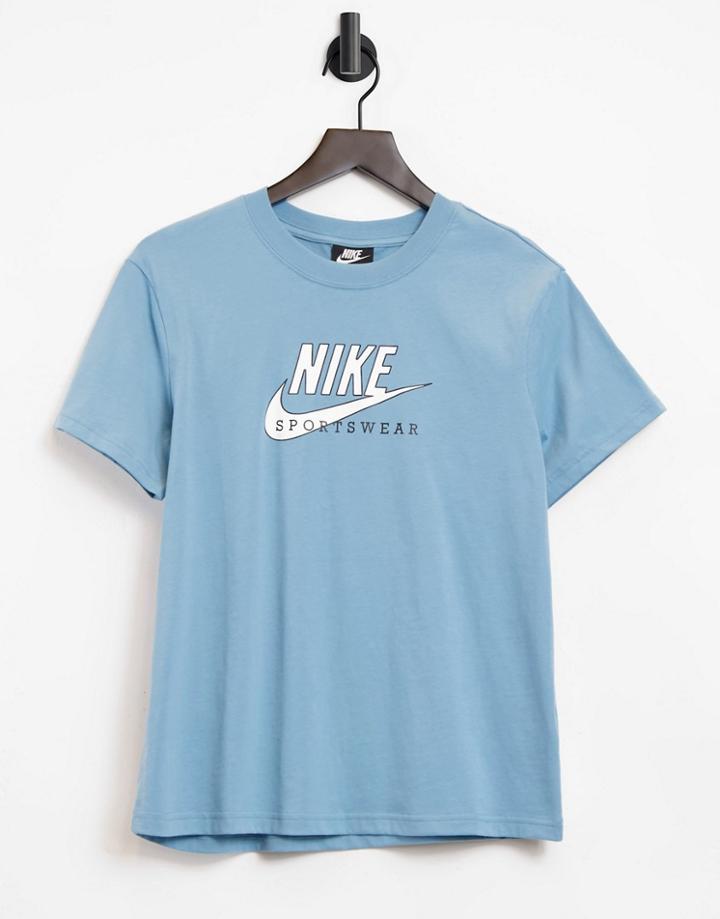 Nike Heritage T-shirt In Blue-blues