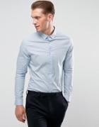 Asos Skinny Shirt In Sky Blue - Blue