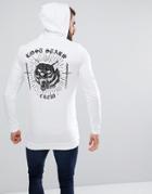 Asos Longline Muscle Hoodie With Back Print - Pink