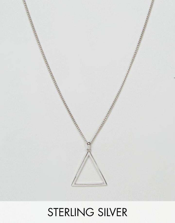 Serge De Nimes Triangle Symbol Pendant Necklace In Solid - Silver