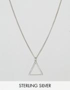 Serge De Nimes Triangle Symbol Pendant Necklace In Solid - Silver