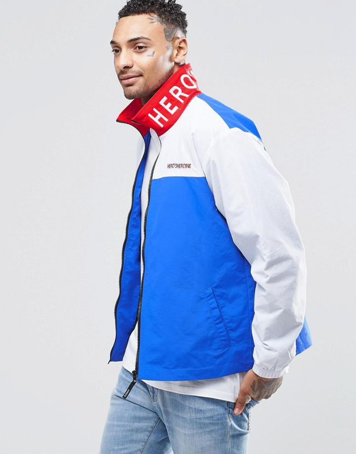 Hero's Heroine Jacket With Embroidered Collar - Navy