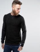 Asos Knitted Sweatshirt In Textured Yarn - Black