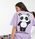 Crooked Tongues Oversized T-shirt With Panda Print-multi