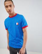 Another Influence Retro Ringer T-shirt France - Blue