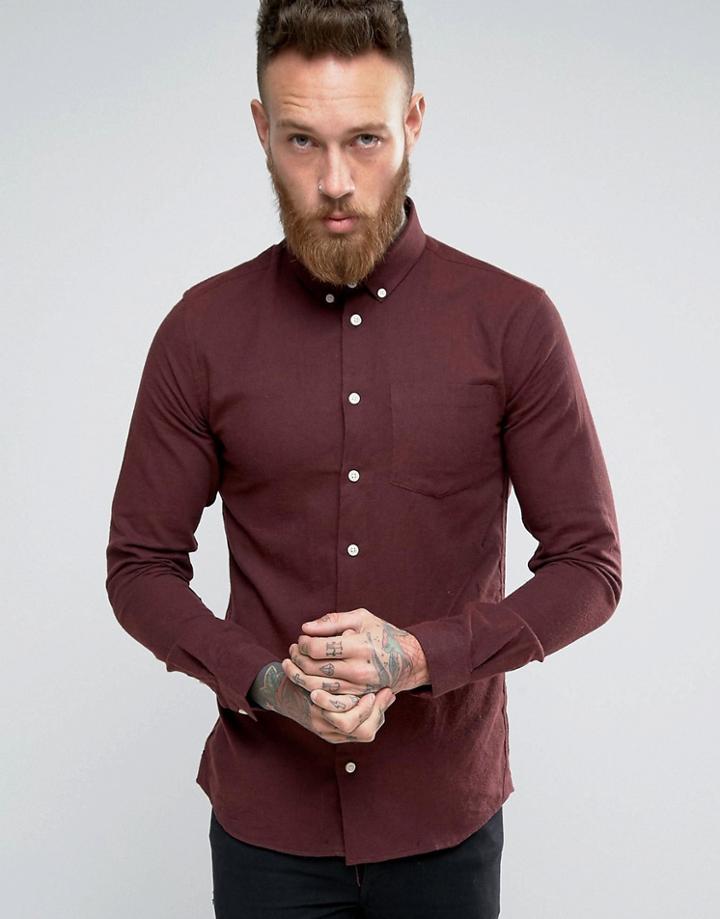 Minimum Fleck Shirt In Regular Fit In Red - Red