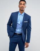 Selected Homme Slim Suit Jacket With Stretch - Blue