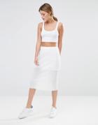 New Look Micro Pleat Skirt - White