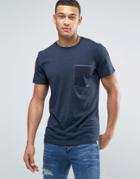 Jack & Jones Core T-shirt With Printed Pocket Detail - Navy