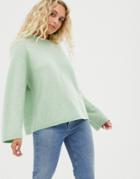 Weekday Round Neck Sweater In Mint-green