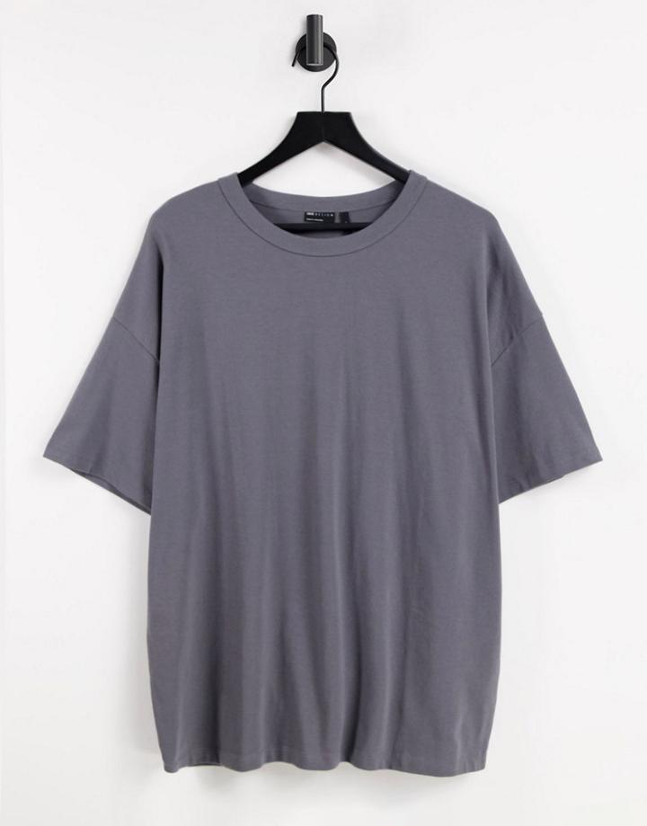 Asos Design Organic Oversized Heavyweight T-shirt In Washed Black
