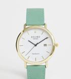 Reclaimed Vintage Inspired Suede Strap Watch In Green Exclusive To Asos - Green