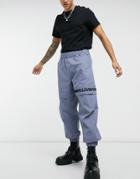 Asos Unrvlld Spply Pants In Oversized Tapered Fit In Blue-blues