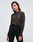 Fred Perry Bella Freud Star Print Retro Pique Shirt - Black