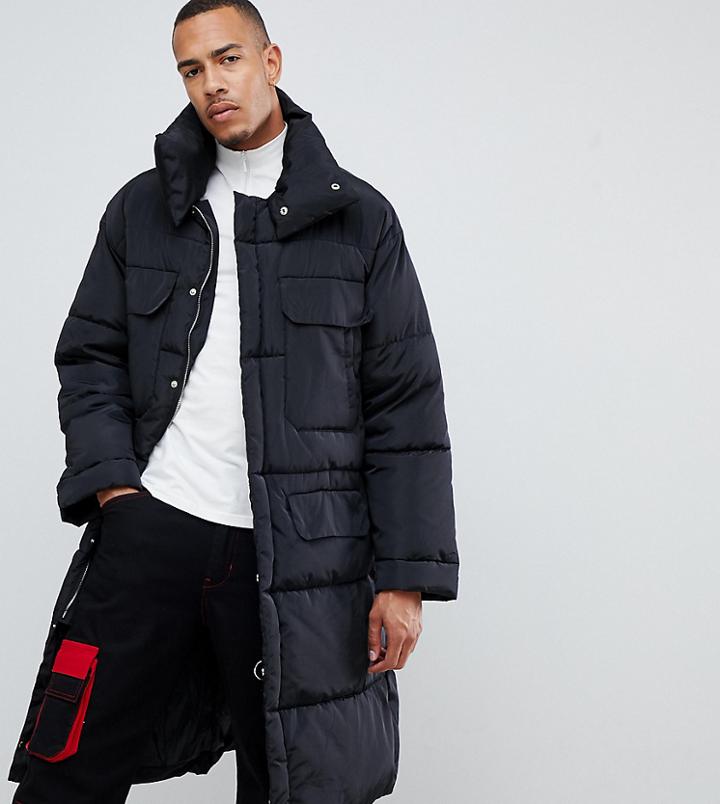 Sixth June Oversized Puffer Coat In Black Exclusive To Asos