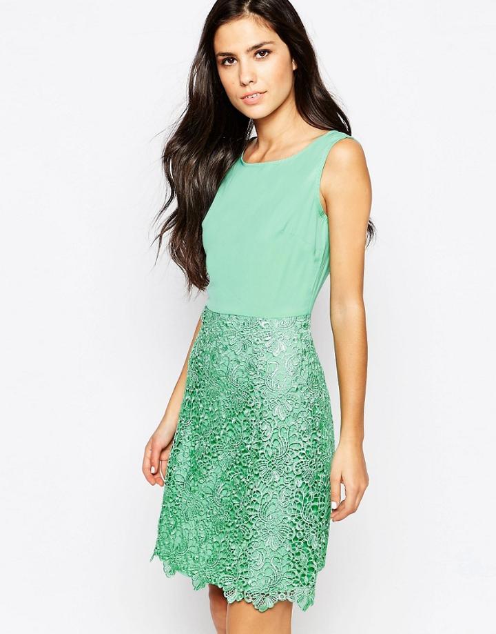 True Decadence Dress With Crochet Skirt - Mint
