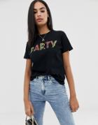 Asos Design T-shirt With Party Animal Print-gray