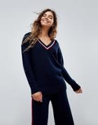 Asos Co-ord Sweater In Oversize With Tipping - Navy