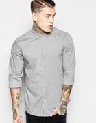 Asos Shirt With Crinkle Effect In Grey With Long Sleeves - Gray