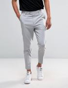 Asos Tapered Cropped Pant In Pale Gray - Gray