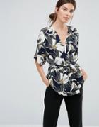 Just Female Blossom Wrap Blouse - Blue
